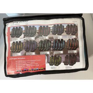 Flying Banner Universal Mint Blue & Black Car Seat Cover 9-Piece Set #FB-079-12